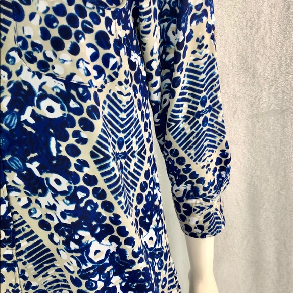 CABI WOMENS MULTICOLORED BUTTON FRONT BLOUSE S - Picture 3 of 12